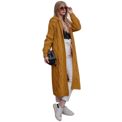 Knitted Style Women's Hooded Cardigan