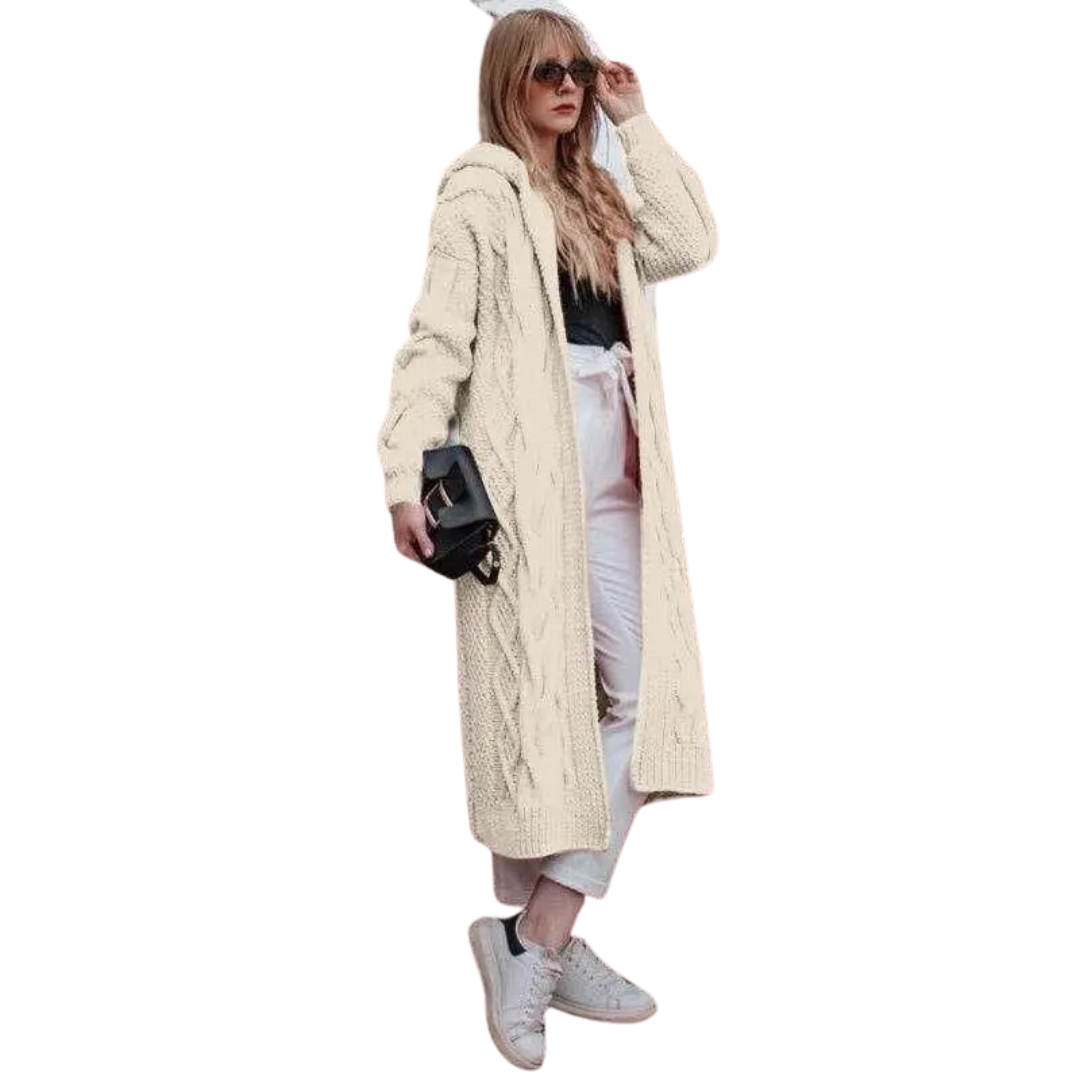 Knitted Style Women's Hooded Cardigan