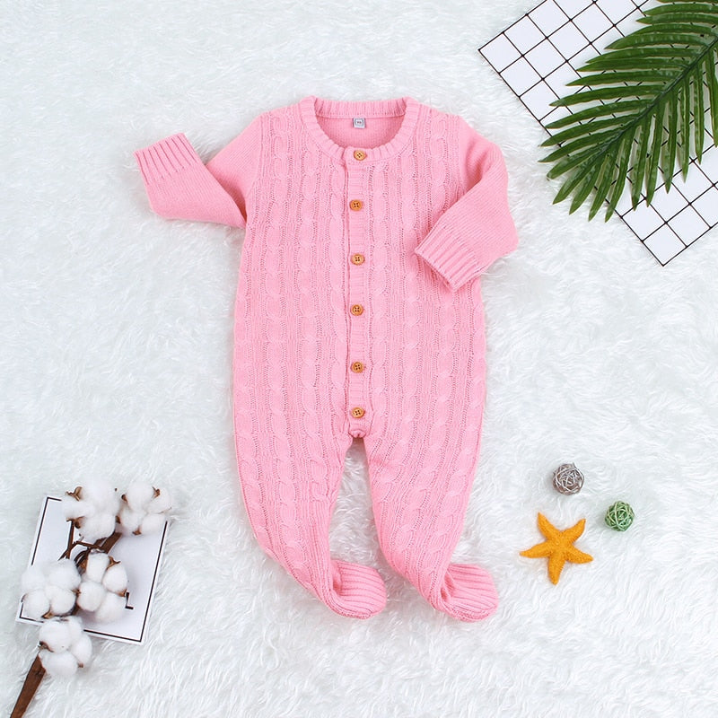 Knitted baby romper