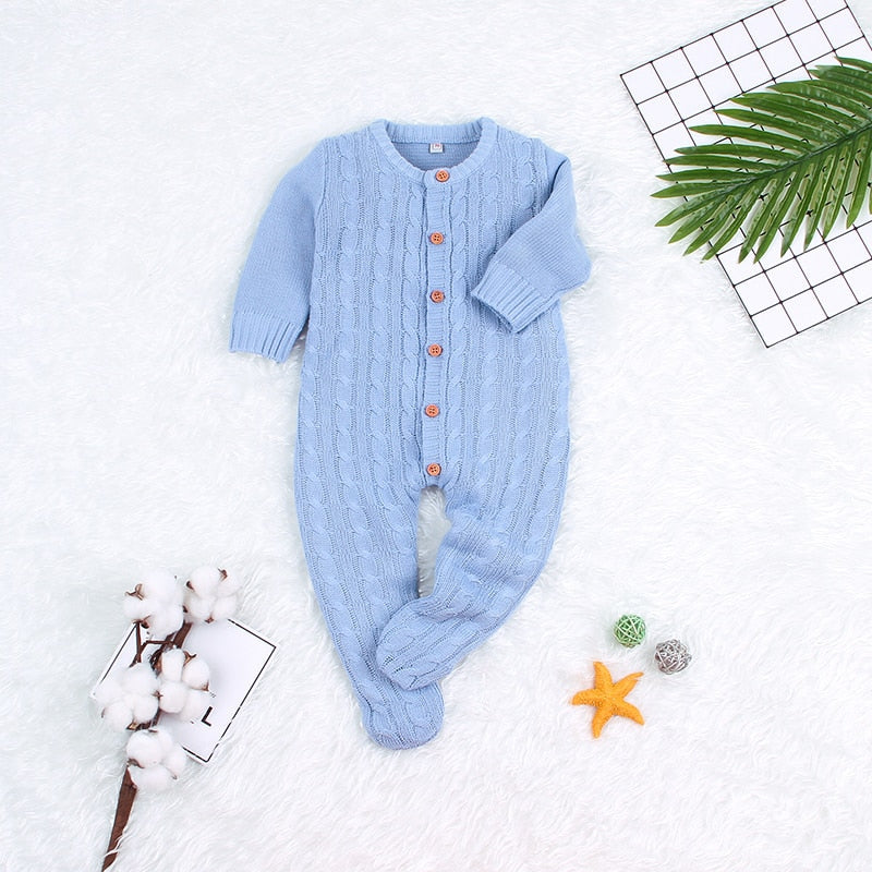Knitted baby romper