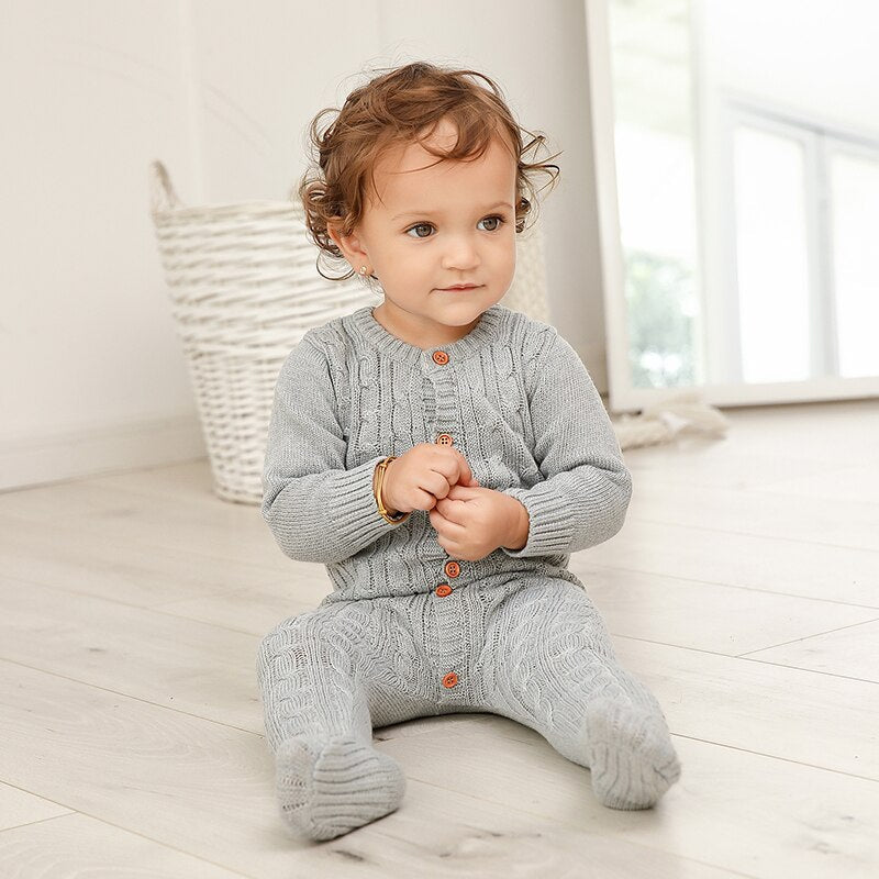 Knitted baby romper
