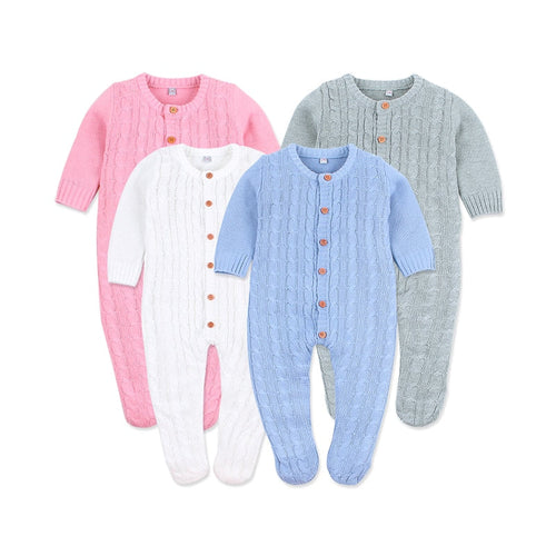 Knitted baby romper