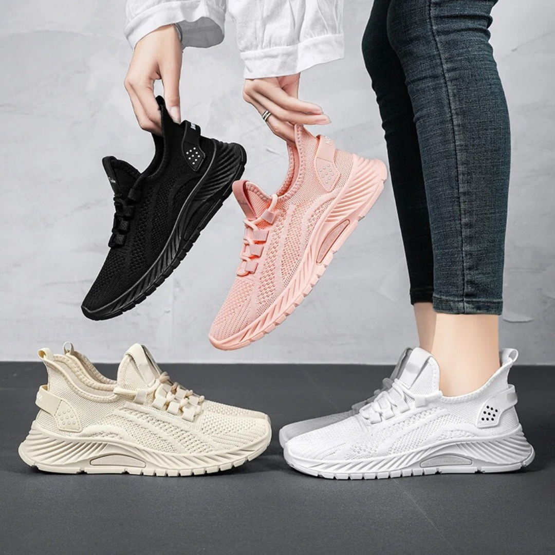 Knitted breathable mesh shoes for women