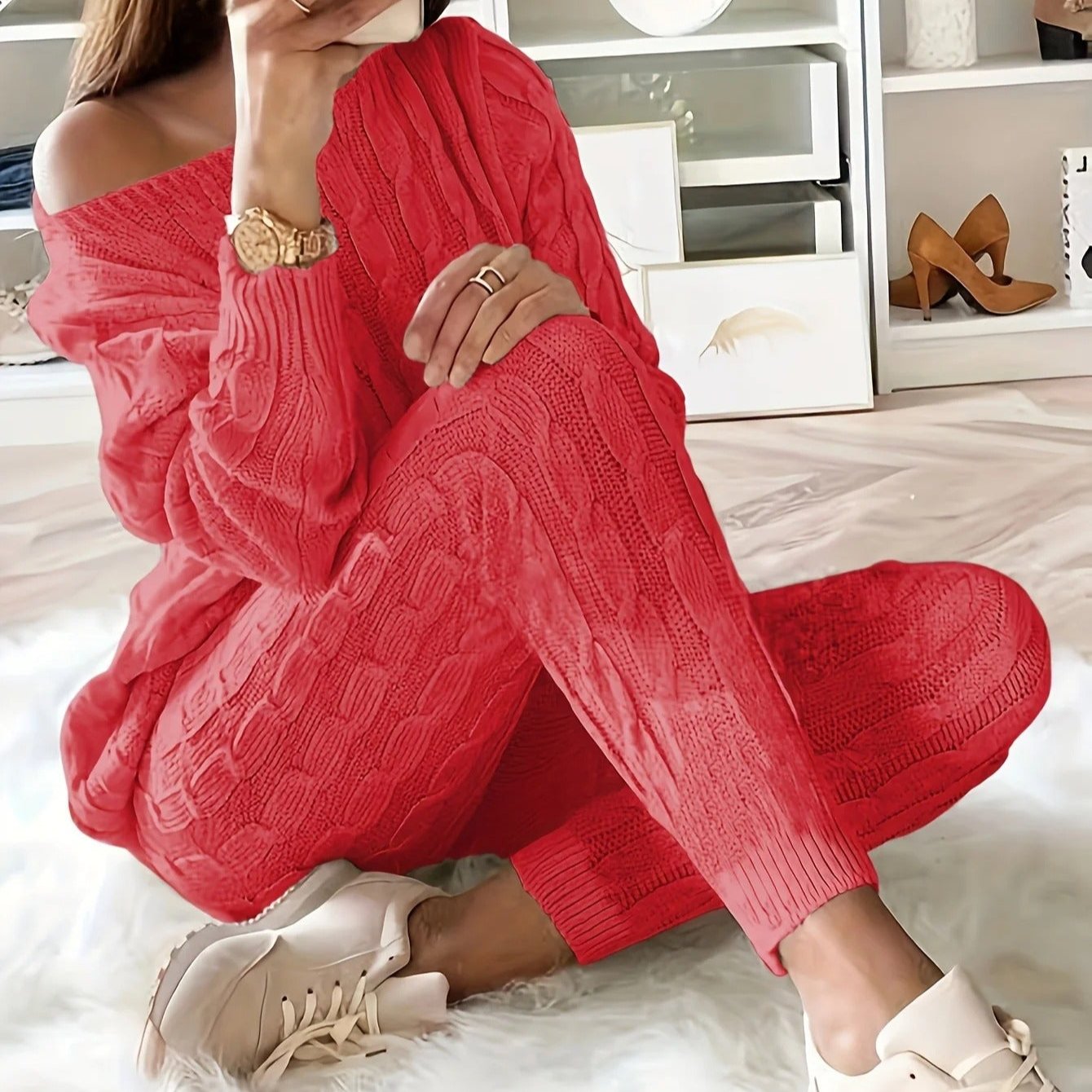 Knitted jumper & trousers for women
