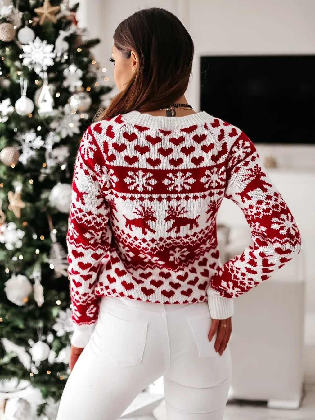 Knitted ladies' Christmas jumper