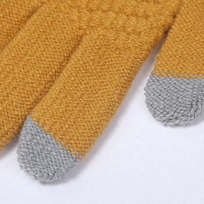 Knitted winter gloves for ladies