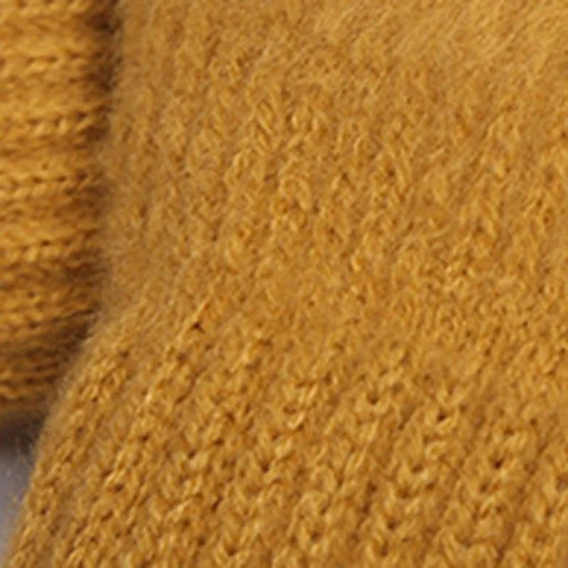Knitted winter gloves for ladies