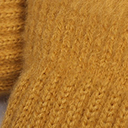 Knitted winter gloves for ladies