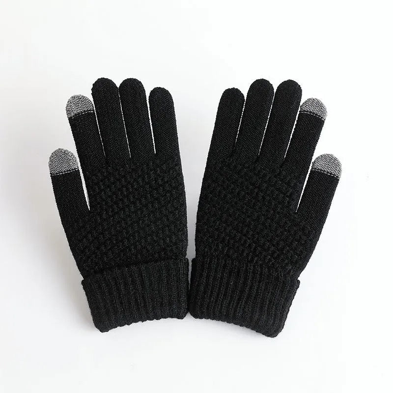 Knitted winter gloves for ladies