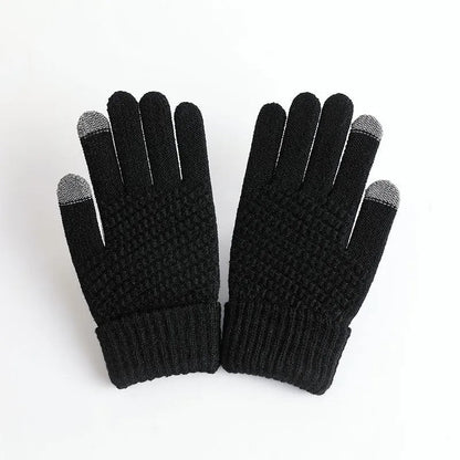 Knitted winter gloves for ladies