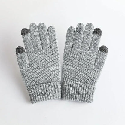 Knitted winter gloves for ladies