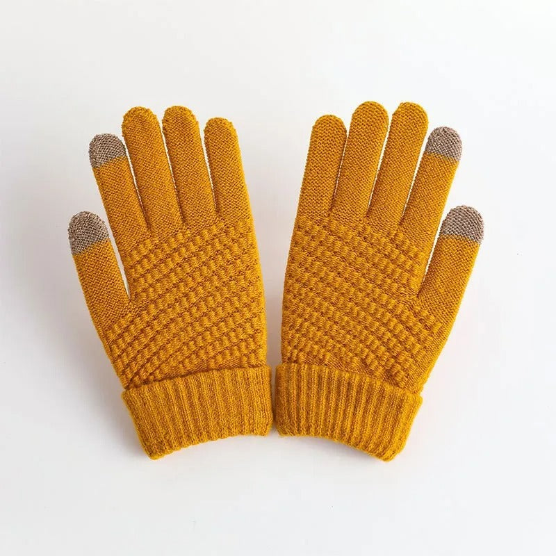 Knitted winter gloves for ladies