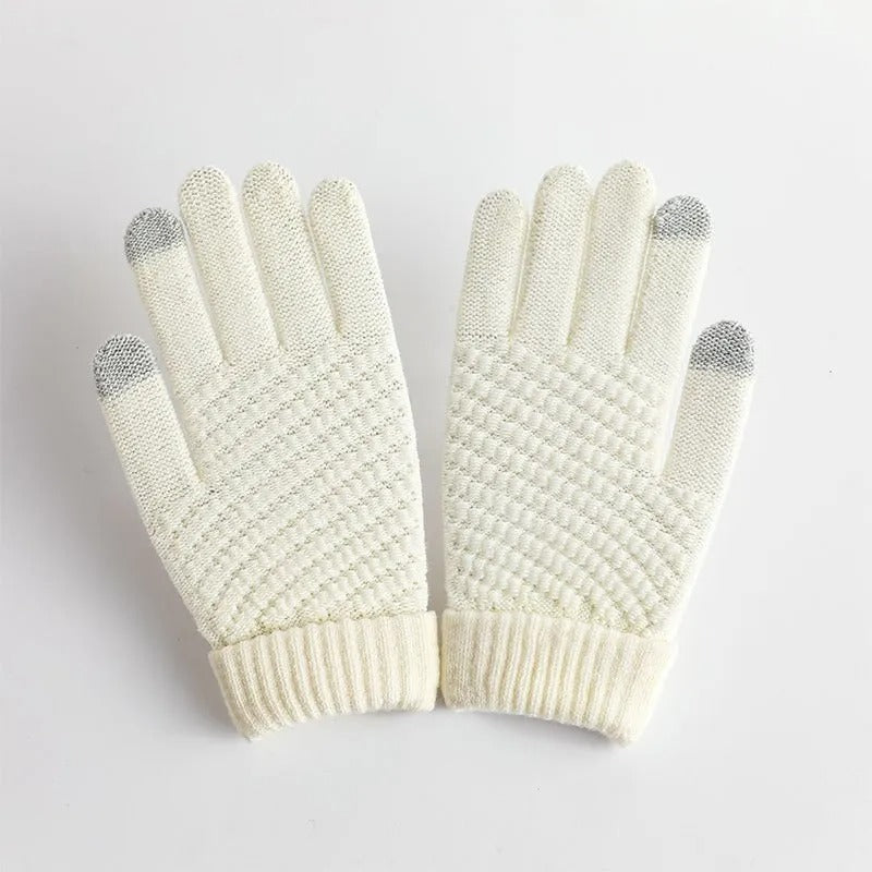 Knitted winter gloves for ladies