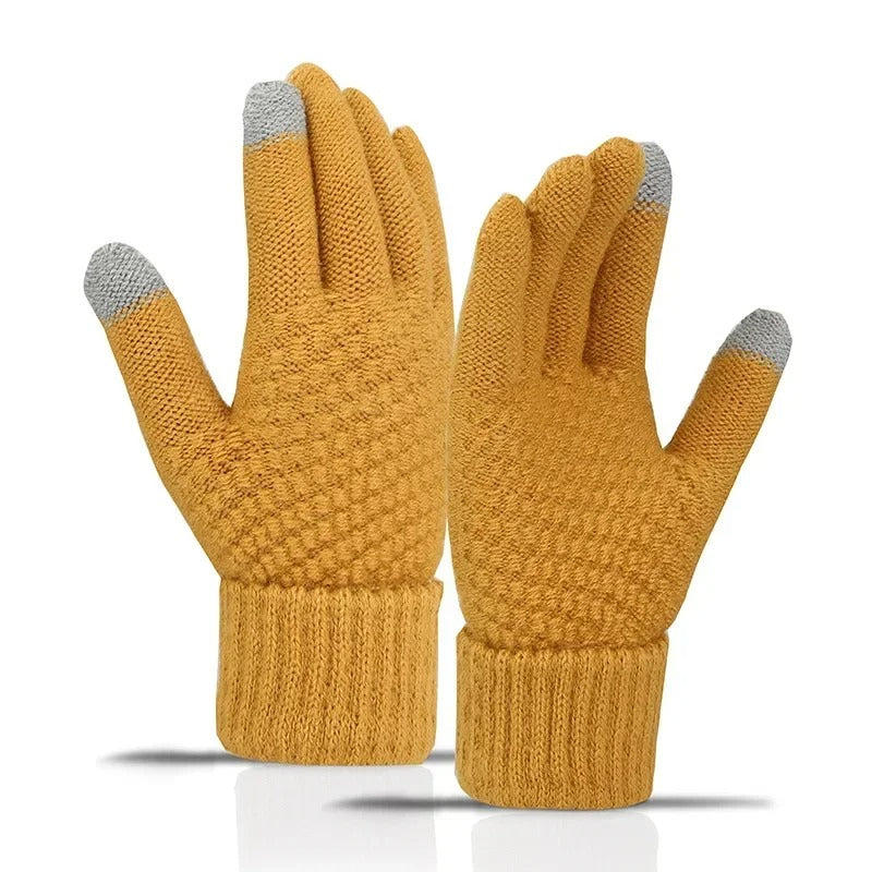Knitted winter gloves for ladies
