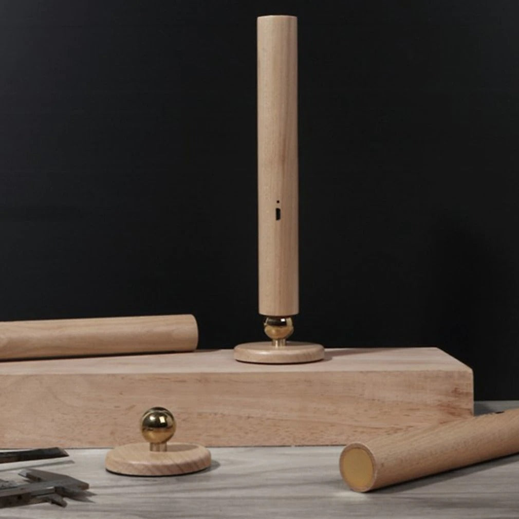 LED 360° rotatable wooden wall light