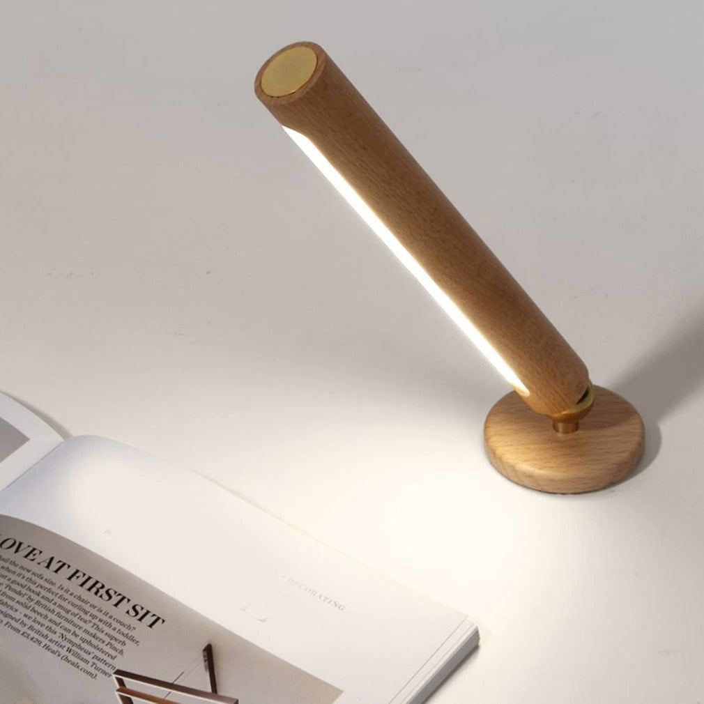 LED 360° rotatable wooden wall light