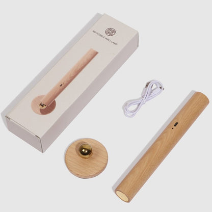 LED 360° rotatable wooden wall light