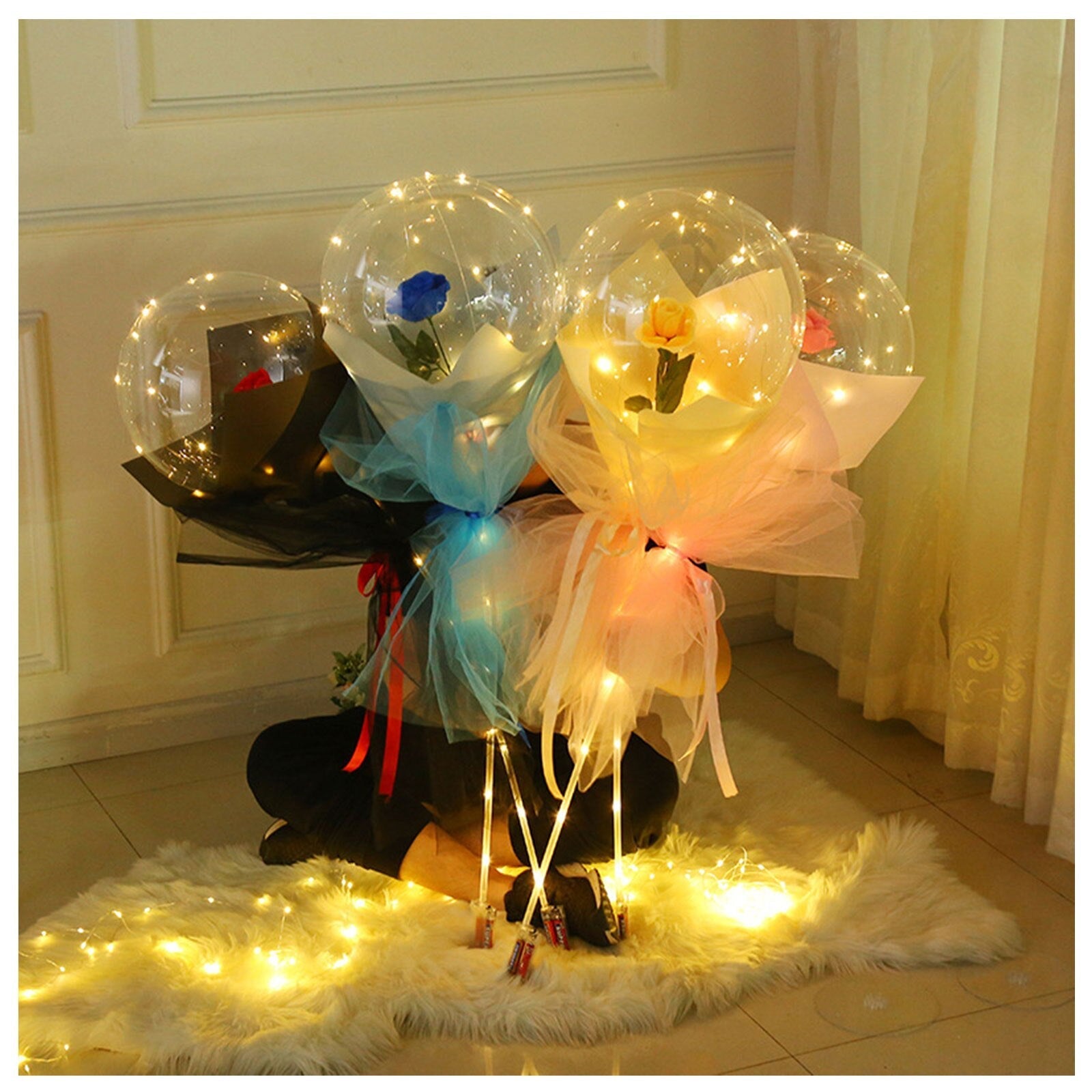 LED Luminous Balloon Rose Bouquet (DIY kit)
