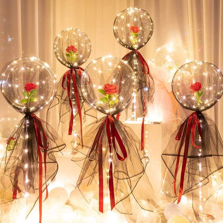 LED Luminous Balloon Rose Bouquet (DIY kit)