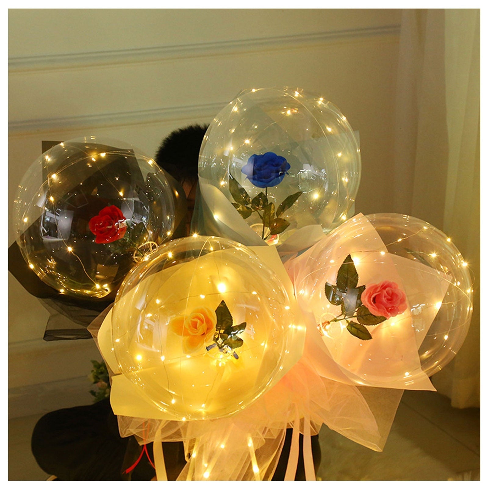 LED Luminous Balloon Rose Bouquet (DIY kit)