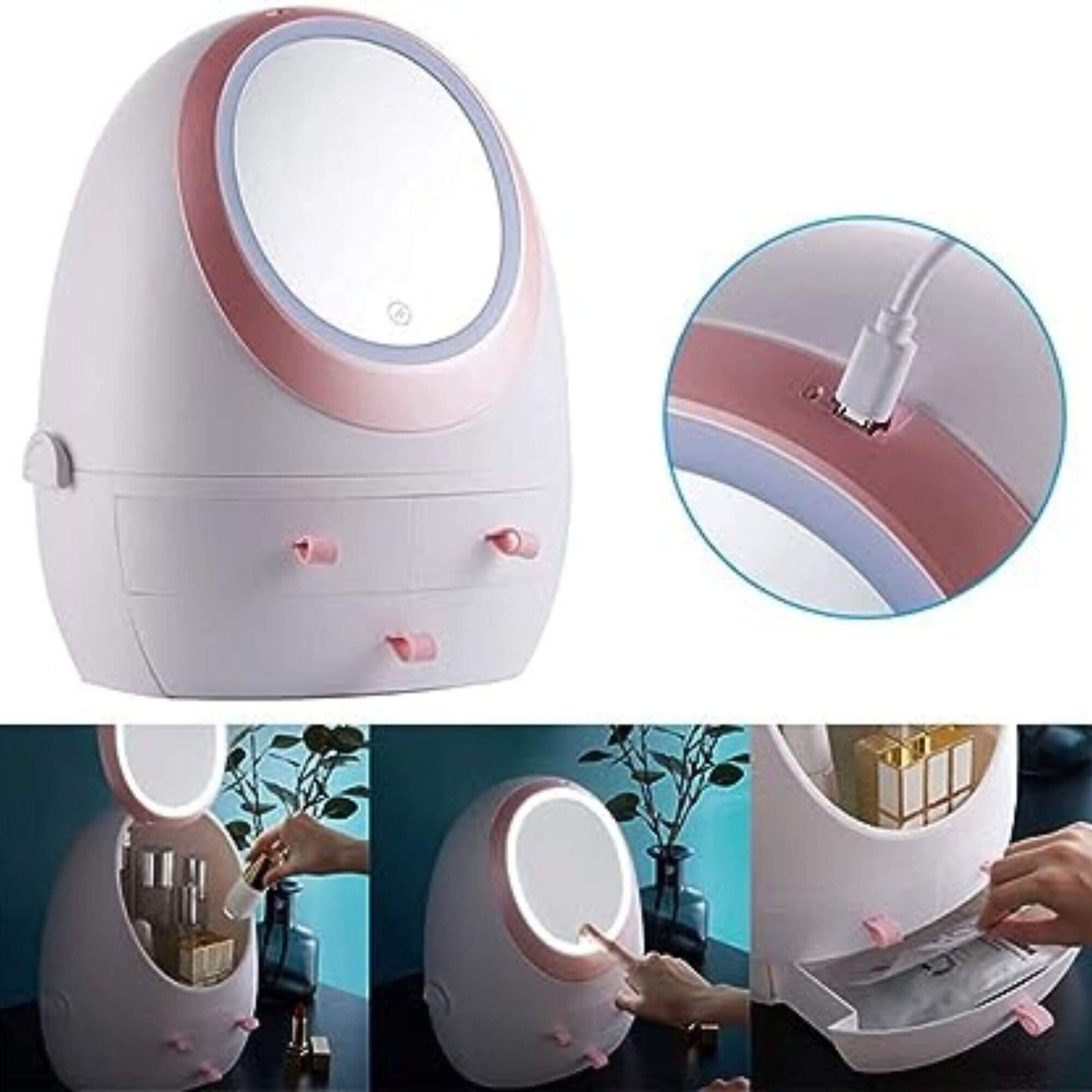 LED Mirror Cosmetic organiser