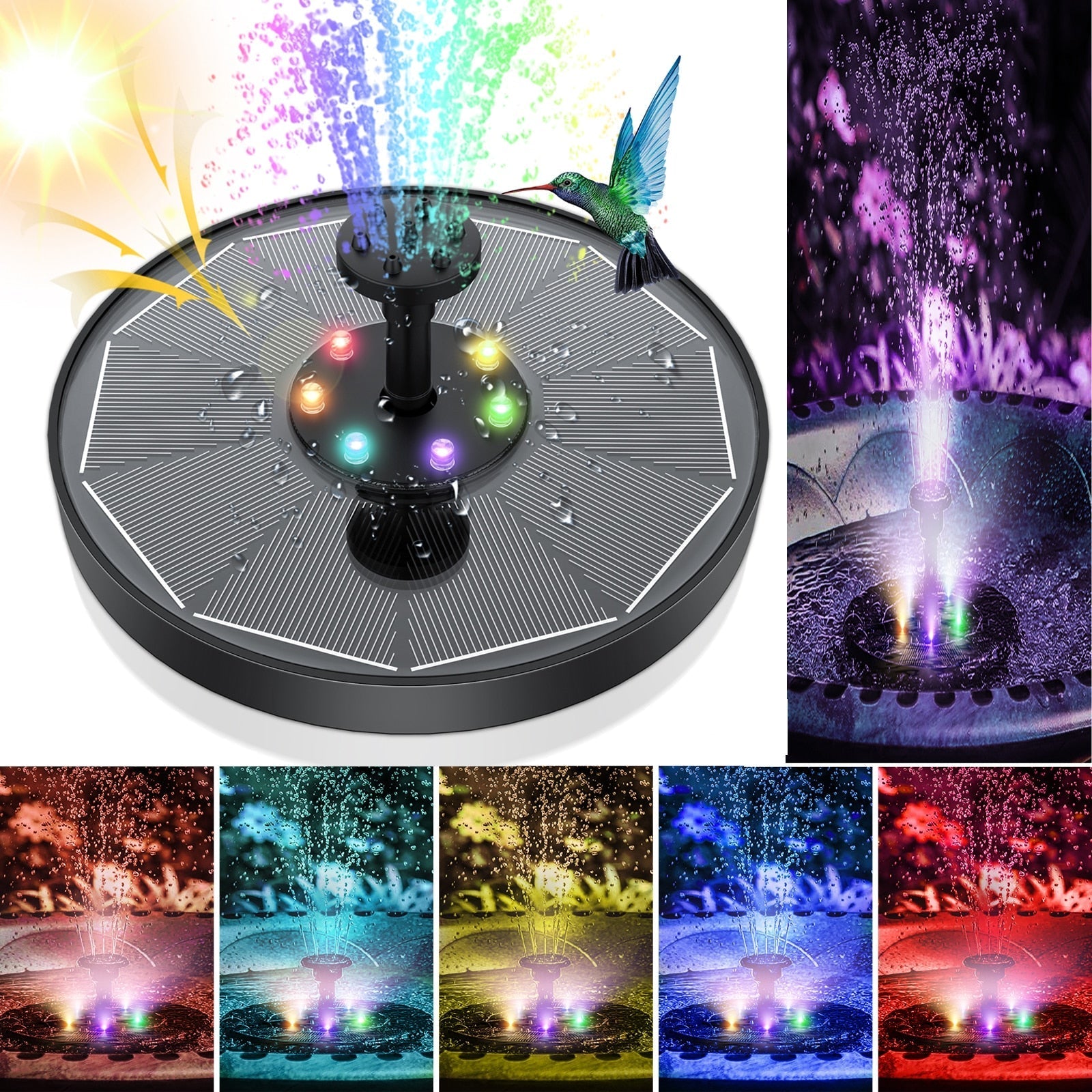 LED Solar Water Fountain