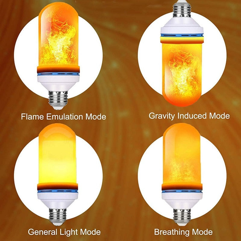 LED flame effect light bulb