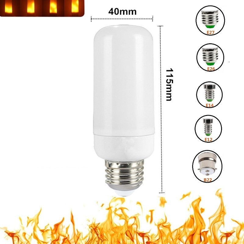 LED flame effect light bulb