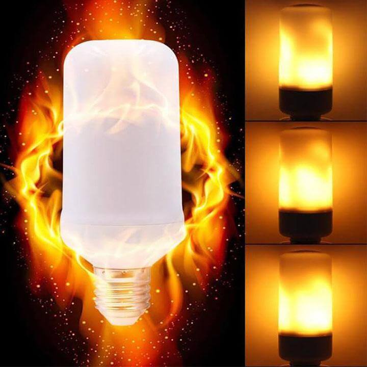 LED flame effect light bulb