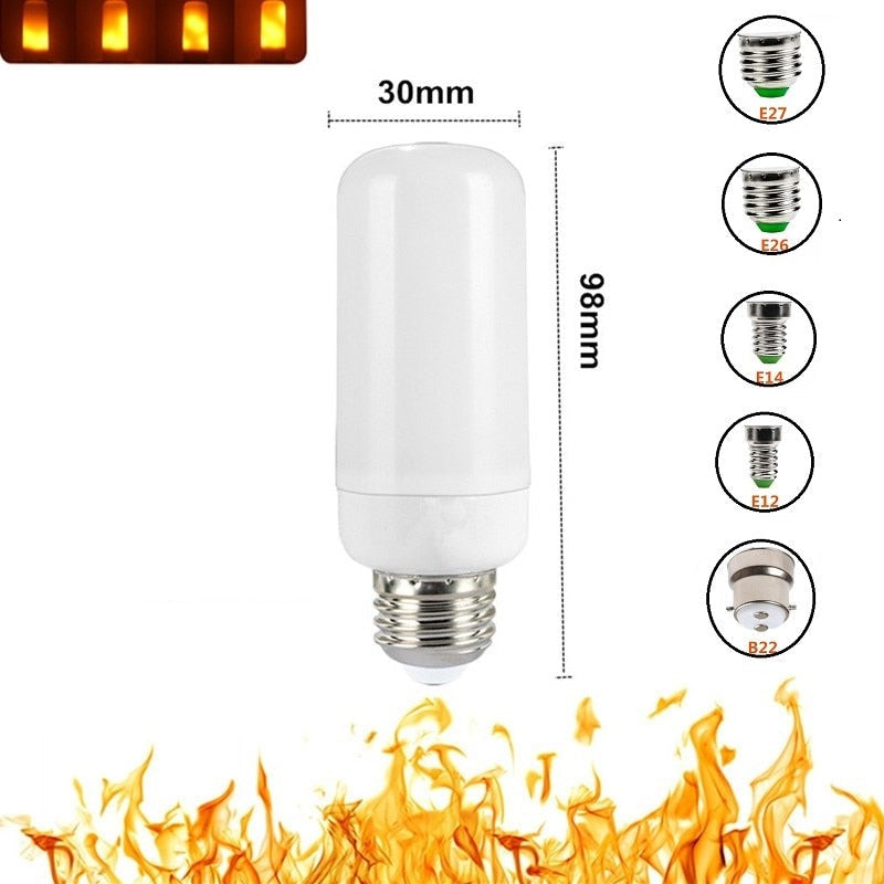 LED flame effect light bulb