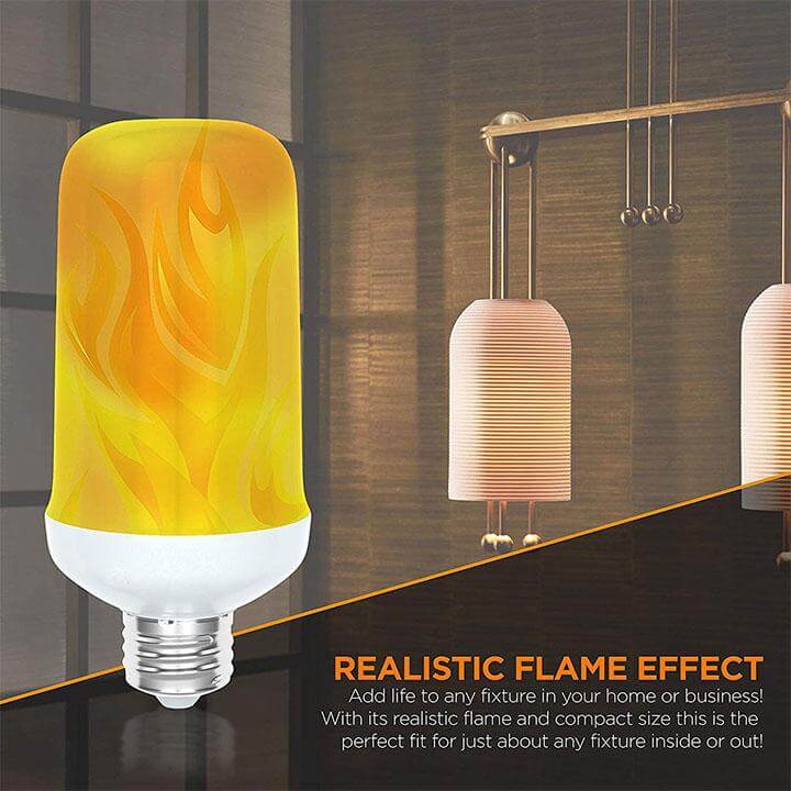 LED flame effect light bulb
