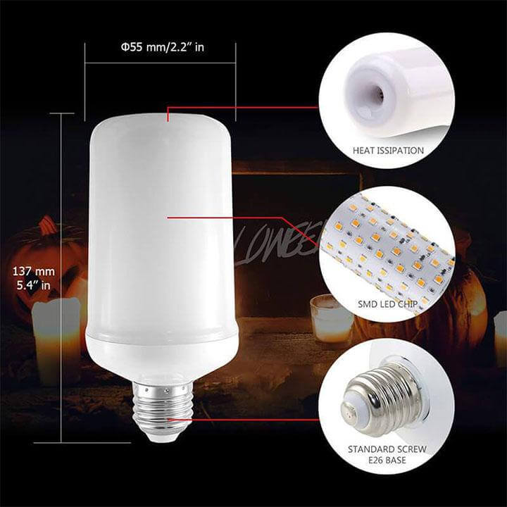 LED flame effect light bulb