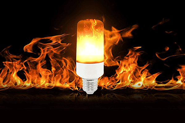 LED flame effect light bulb