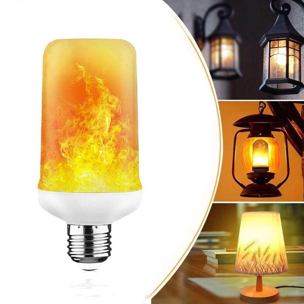 LED flame effect light bulb