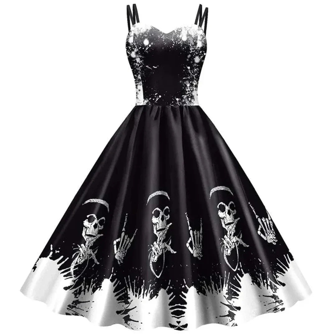 Ladies A-Line Dress Gothic Vintage Style with Unique Design and Comfortable Fit