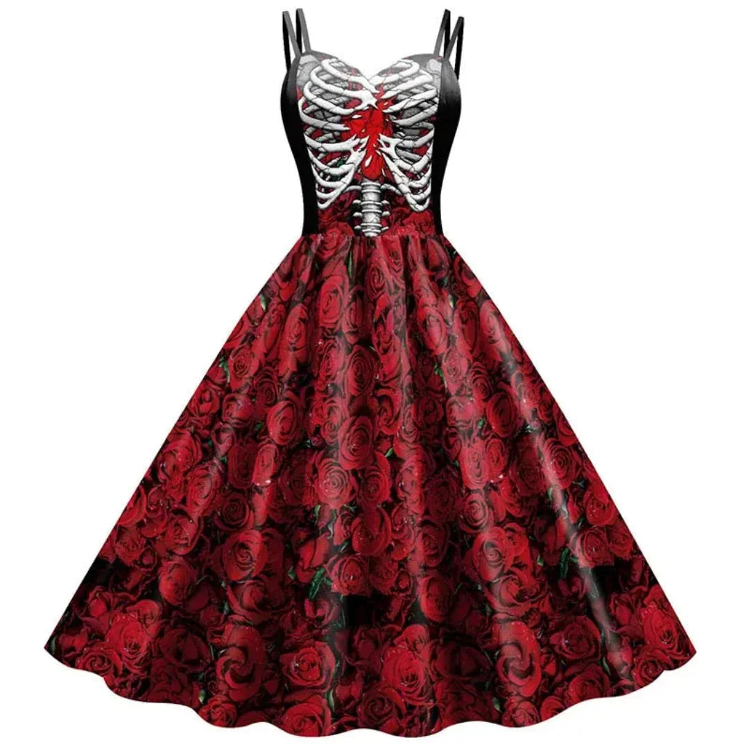Ladies A-Line Dress Gothic Vintage Style with Unique Design and Comfortable Fit