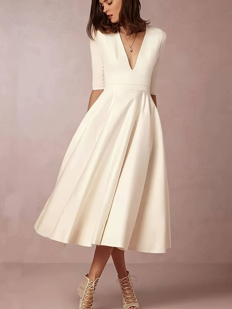 Ladies A-Line Swing Dress Retro 60s High Quality Fabric