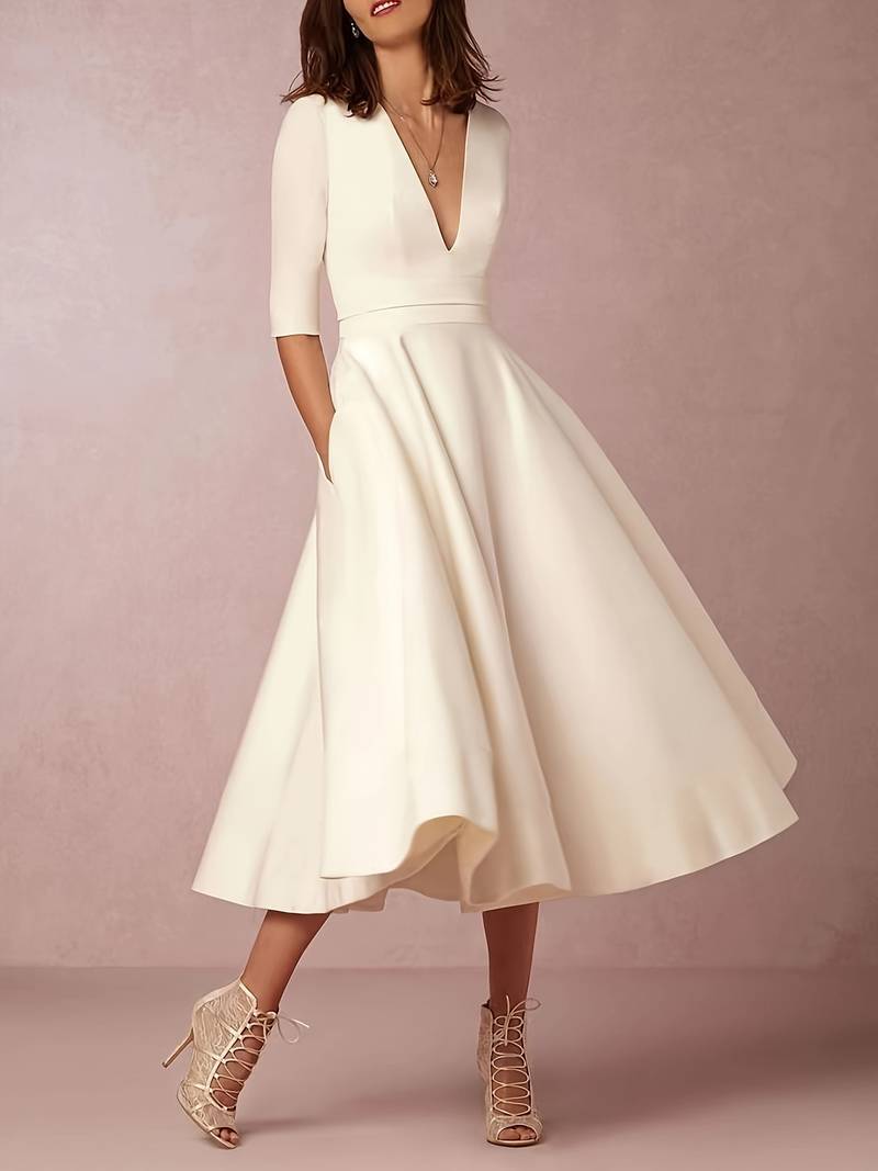 Ladies A-Line Swing Dress Retro 60s High Quality Fabric