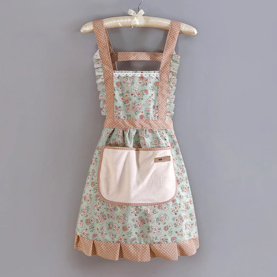 Ladies Apron with Floral Pattern for Kitchen