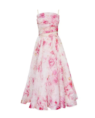 Ladies Asymmetric Dress With Printed Tie High Quality Fabric