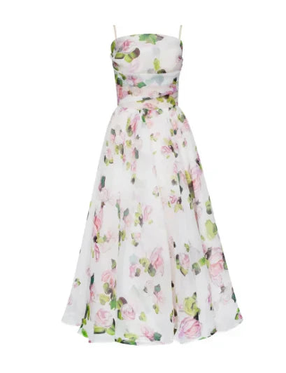 Ladies Asymmetric Dress With Printed Tie High Quality Fabric