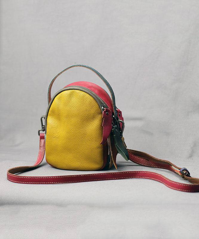 Ladies Bag Colour Block Patchwork Calfskin Messenger Shoulder Bag