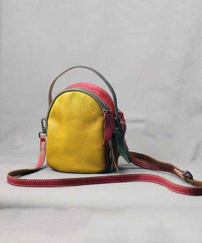 Ladies Bag Colour Block Patchwork Calfskin Messenger Shoulder Bag