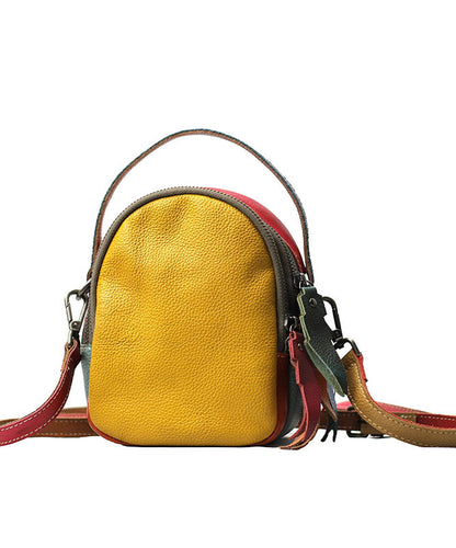 Ladies Bag Colour Block Patchwork Calfskin Messenger Shoulder Bag