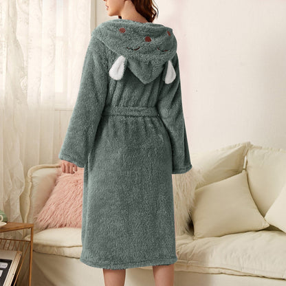 Ladies Bathrobe Soft Microfibre Cute