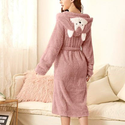 Ladies Bathrobe Soft Microfibre Cute