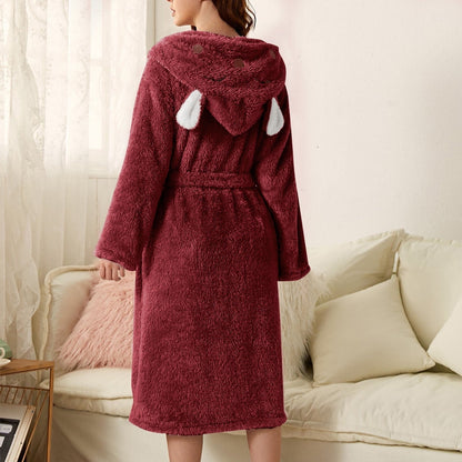 Ladies Bathrobe Soft Microfibre Cute