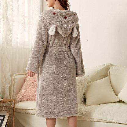 Ladies Bathrobe Soft Microfibre Cute