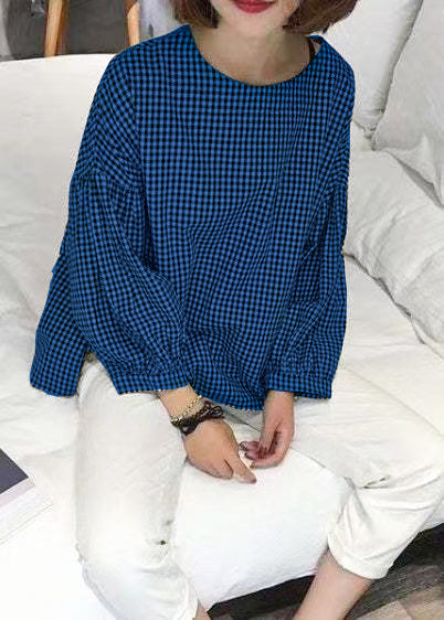 Ladies' Blouse Asymmetric with French Check
