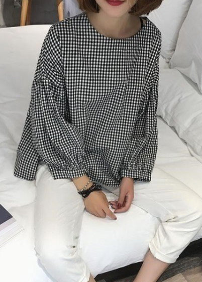 Ladies' Blouse Asymmetric with French Check